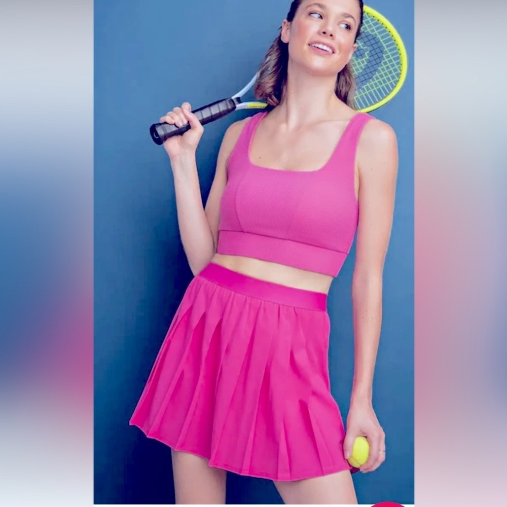 Rae Mode Pleated Tennis Skort Size XL Hot Pink Attached Shorts Pull On